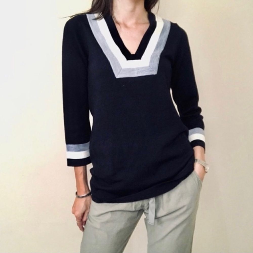 Tory burch cicada wool tunic sweater navy